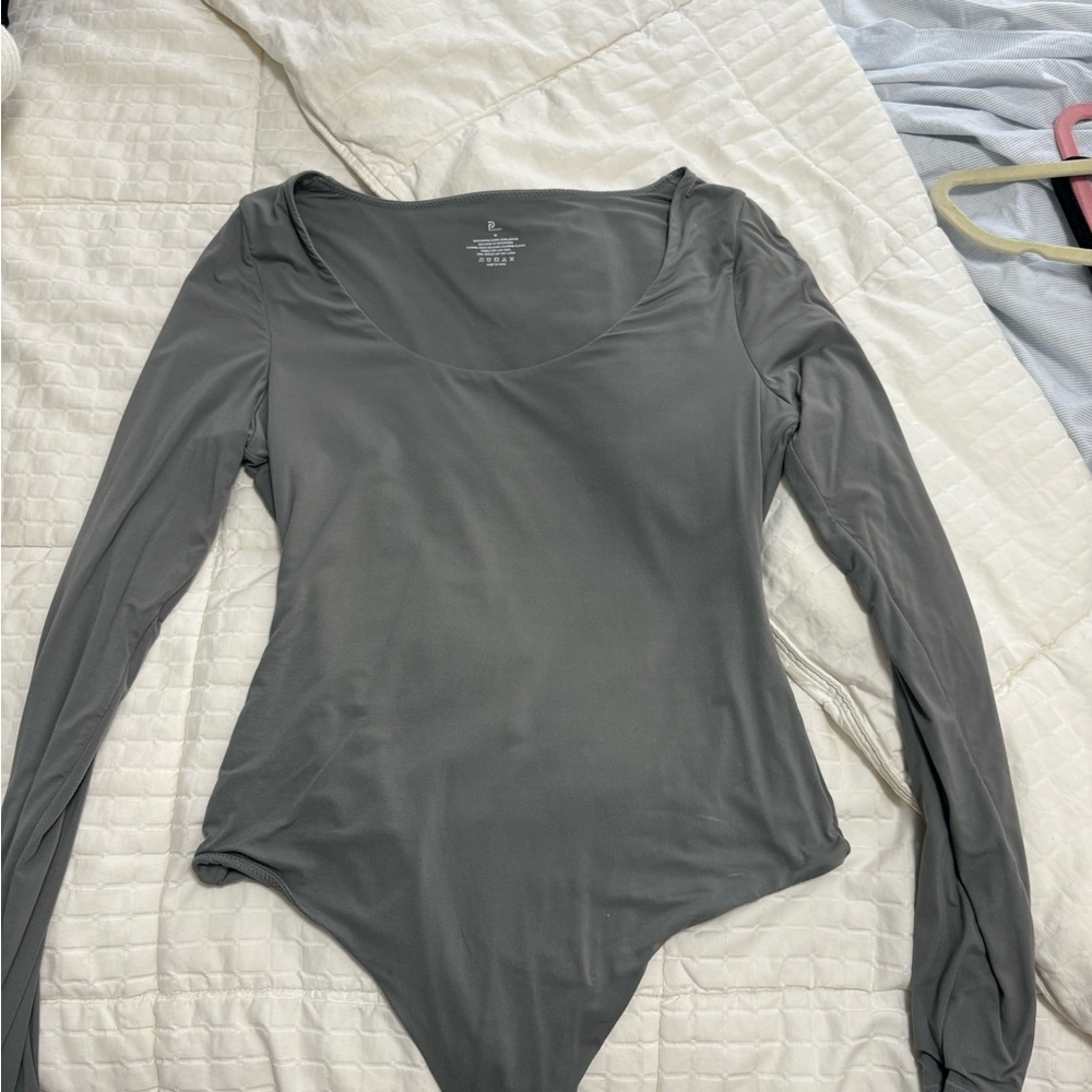 Gray Long Sleeve Bodysuit